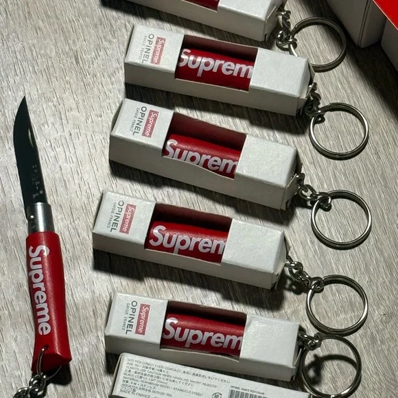 Supreme Opinel No. 4 Knife Keychain Red